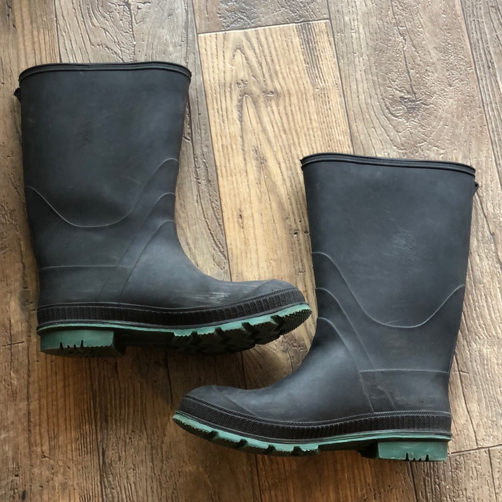 Black rain boots